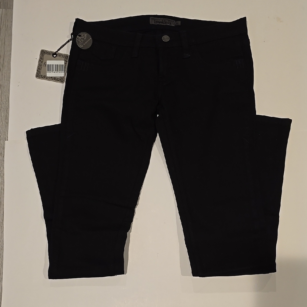 Frankie b. Downtown Black Jeans Crystal Hearts on Back Pockets  New